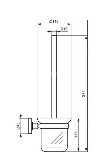 Ерш для унитаза Ideal Standard IOM подвесной, черный матовый (A7927XG)