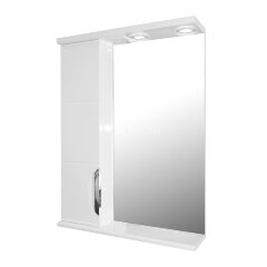 Зеркало-шкаф Loranto Стиль Соло 60 600х825х160 левостороннее, фрезерованный фасад, белый (CS00024779