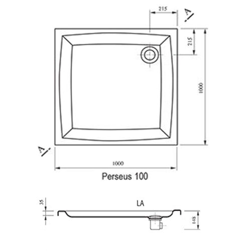 Акриловый поддон для душа Ravak Galaxy Elipso LA 100х100 Белый (A02AA01210)