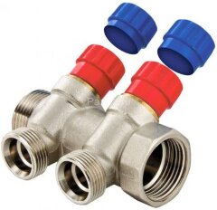 Коллектор с регулирующими вентилями 1&quot;х4х3/4&quot;ЕК VALTEC
