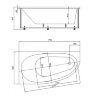 Ванна акриловая AZARIO KAPRIS асимметричная 170*90 см левая (AV.0062170)