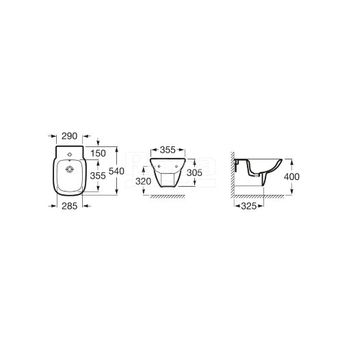 Roca DEBBA Биде подвесное, 540 мм
