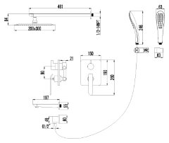 Смеситель Lemark Melange LM4922CW для ванны и душа, встраиваемый