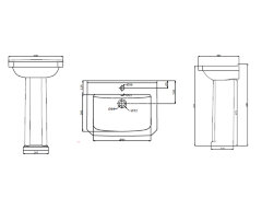 Раковина Creo Ceramique TOULON 600х480х845, белая (TL3000+TL3010)