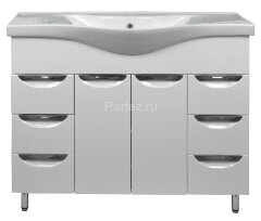 Комплект тумба Стиль-100/6 1000х840х350 напольная, с раковиной Basic 100 (CS00070807)