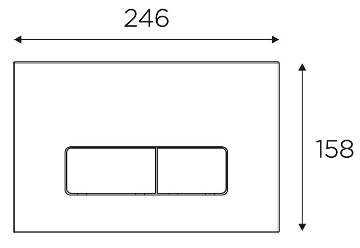 Кнопка смыва IDROSPANIA Andrea двойная, белая глянец (30350)