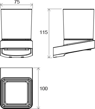 Стакан для зубных щеток Ravak 10° с держателем, хром (X07P321)