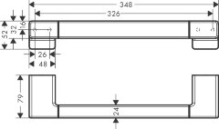 Поручень Hansgrohe AddStoris 348 мм, шлифованная бронза (41744140)