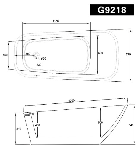 Акриловая ванна Gemy G9218
