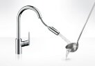 Hansgrohe 31815800 Focus Смеситель для кухни однорычажный, с выдвижным душем, 1/2, под сталь