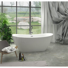 Ванна акриловая Azario GOLDFIELD 1700х750х650 свободностоящая, в комплекте с сифоном и металлической