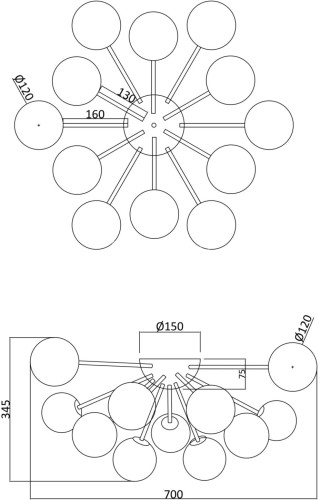 Потолочная люстра Freya FR5120CL-12G