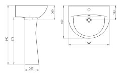 Раковина Santeri Виктория, 55х55, белая (1.3111.6.S00.11B.0)