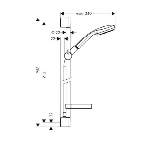 27774000 Croma 100 Душевой набор Croma 100 Multi/Unica’C 0,90 м, ½’