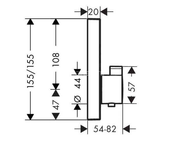 15763000 Термостат ShowerSelect с двумя запорными вентилями, СМ
