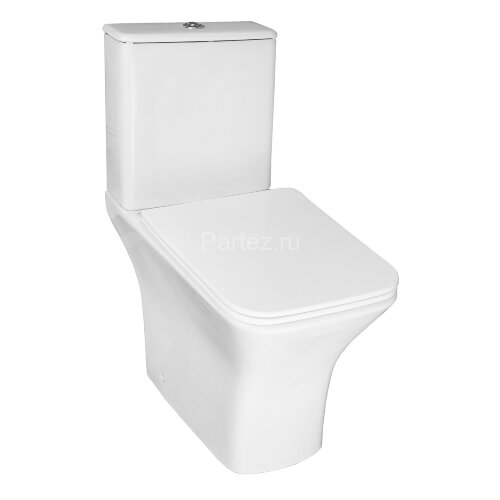 Унитаз-компакт Azario FRETTA Square N 340х650х770 напольный, безободковый, c быстросъемным сиденьем 