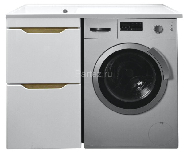 Комплект тумба с раковиной AZARIO Magenta 110 левая под стиральную машину (46) белая (CS00078394)