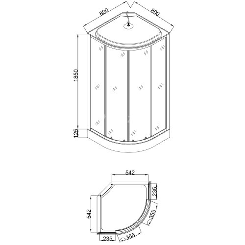 Душевая кабина Loranto 80х80х215 поддон 13см, черный кирпичный узор, прозрачное стекло 4мм, профиль черный (CS668013GB80)
