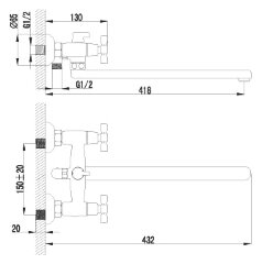 Смеситель Lemark Benefit LM2512C универсальный