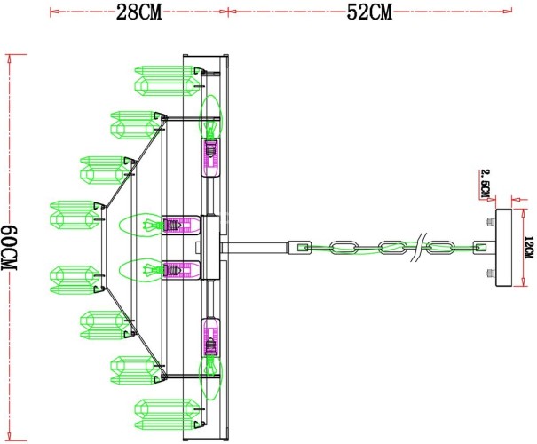 Подвесная люстра Arte Lamp A1002LM-8CC