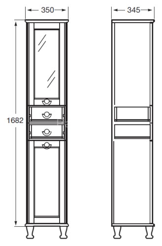 Х_AMERICA Шкаф-колонна левая, орех (снято с производства)