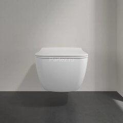 Унитаз подвесной Villeroy&Boch Venticello безободковый, горизонтальный выпуск, сиденье микролифт, Ал