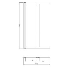 Шторка для ванны раздвижная Azario Boston 140х80 цвет профиля черный матовый (AZ-143B)