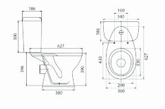 Унитаз-компакт Santeri Pro с бачком, с сиденьем, белый (1.P215.5.S00.00B.F)