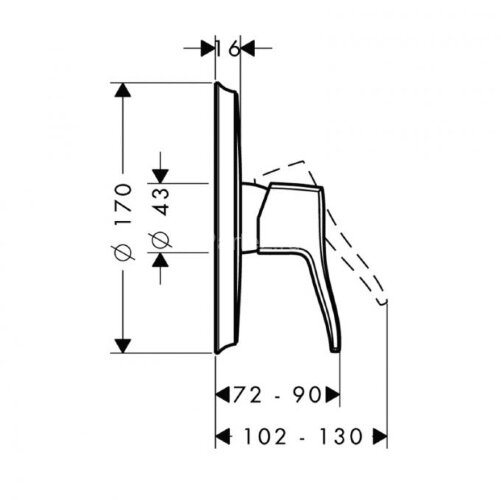 31676000 Metris Classic Смеситель для душа, однорычажный, СМ