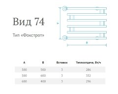 Полотенцесушитель водяной Маргроид Фокстрот &quot;Вид 74&quot; 50х60, хром