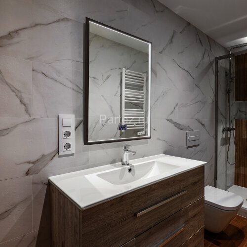 Зеркало AZARIO Эдисон - МЕТЕО 600х800 бесконтактный сенсор, погодный модуль (LED-00002807)