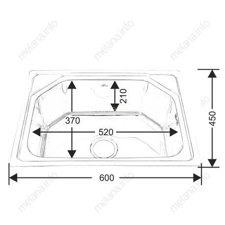 Мойка 6045 MELANA 0,8/210 врезная прямоугольная с сифоном (041 t*10 )