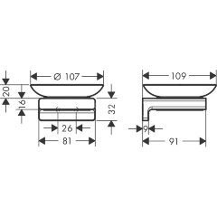 Мыльница Hansgrohe AddStoris, Шлифованный черный хром (41746340)