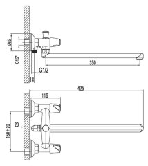 Смеситель для ванны Lemark Dance LM2401C