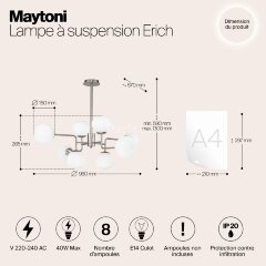 Потолочная люстра Maytoni MOD221-PL-08-N