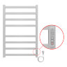 Полотенцесушитель электрический AZARIO PALERMO 500/800 квадрат, 8 секций, диммер справа, белый (AZ83