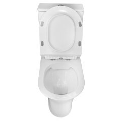 Унитаз-компакт Azario FRETTA ROUND 650х340х770 напольный, безободковый с бачком и сиденьем микролифт