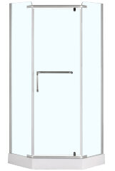 Душевое ограждение Loranto 100х100х200, с низким поддоном 13 см. 6 mm прозрачное закаленное стекло, металлический сифон (CS-816S B)