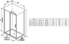 Неподвижная душевая стенка Ravak Blix Slim BLSPS-80, профиль хром, стекло прозрачное