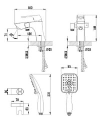 Смеситель Lemark Unit LM4515C на борт ванны