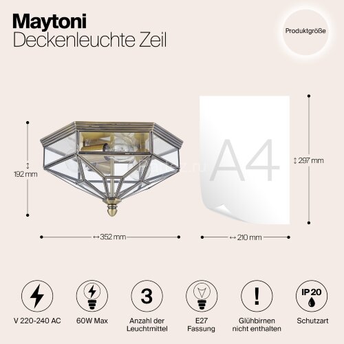 Потолочная люстра Maytoni H356-CL-03-BZ