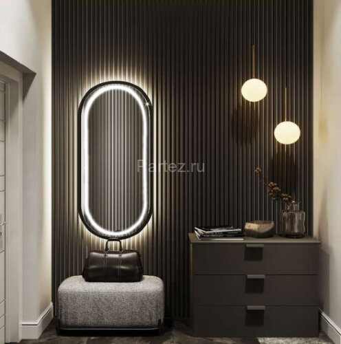 Зеркало AZARIO Виола-лофт 500х1000 c подсветкой и диммером, сенсор выкл, рама пластик (LED-00002430)