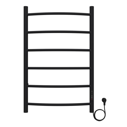 Полотенцесушитель электрический AZARIO VERONA 500/800 6 секций, диммер справа, черный (AZ04858B)