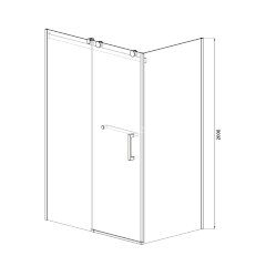 Душевое ограждение Azario VANCOUVER (900х1200х2000) L, без поддона, прозрачное стекло 8 мм, цвет профиля серебро (AZ-NKF1131-L 900)