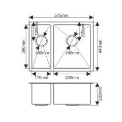 Мойка H57544 MELANA ProfLine 3,0/200 САТИН врезная прямоугольная с коландером H57544