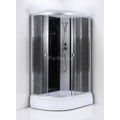 Душевая кабина Loranto 120x80x215 правая, поддон 25 см, 4 мм прозрачное стекло с рисунком &quot;мозайка&quot; (CS-1200-25ТМ/М R)