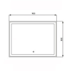 Зеркало Loranto Стиль 900х800 сенсорный выключатель с функцией диммера, на подложке (CS00083705)