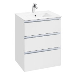 THE GAP Модуль д/раковины 600 мм, 3 ящика, белый глянец