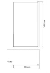 Шторка для ванны Azario Merrit 80х140 цвет профиля черный (AZ-NF6310-1 800 BLACK)