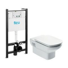 ПЭК: Roca DAMA SENSO NEW унитаз + тонкое сиденье с микролифтом + инсталляция DAMA SENSO NEW